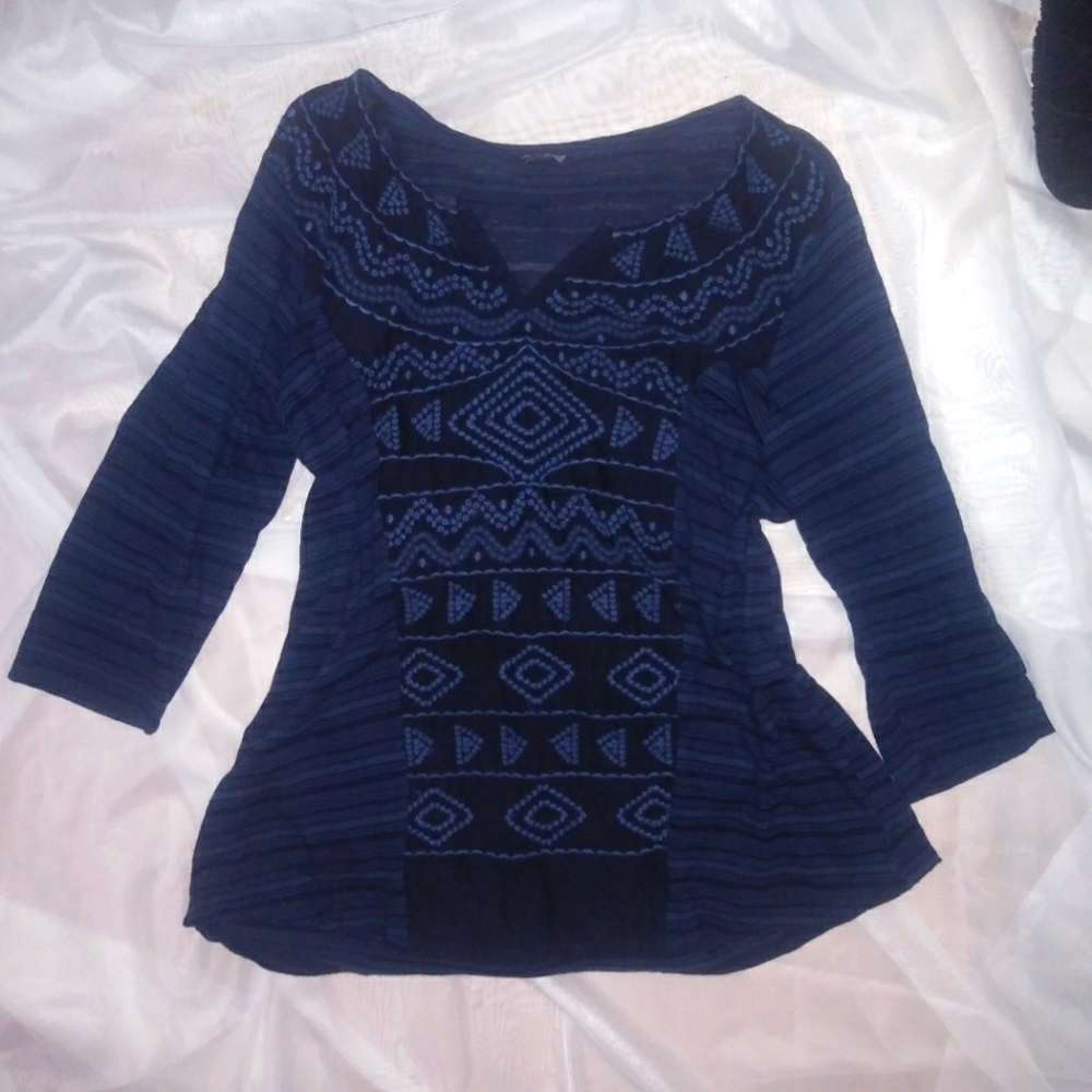Floaty Embroidered Boho Top by Lucky Brand - L